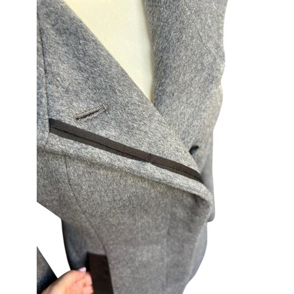 Soia & Kyo Grey Jemma Wool Blend Asymmetrical Side Pocket Car Coat - XS - Picture 8 of 16
